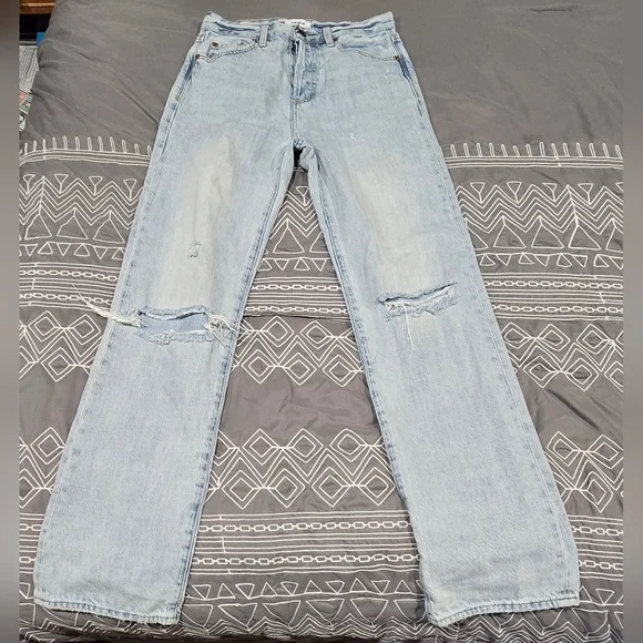 Pistola Cassie Super High Rise Straight Leg Distressed Jeans Size 26 - Picture 5 of 9